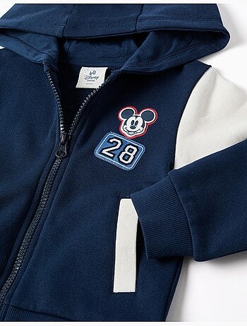 Giacca spazzolata con cappuccio e stampe di mickey