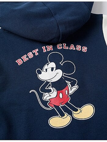 Giacca spazzolata con cappuccio e stampe di mickey