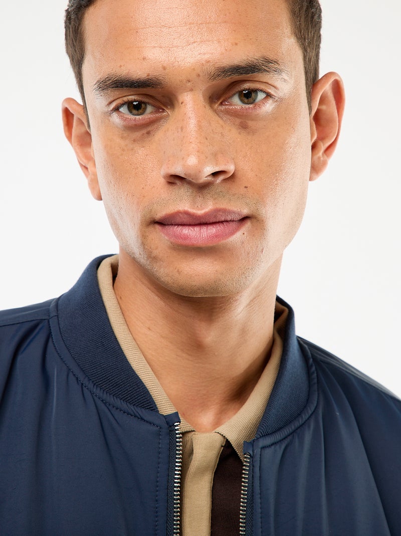 Giacca stile aviatore con tasche a soffietto a doppia entrata blu - Kiabi