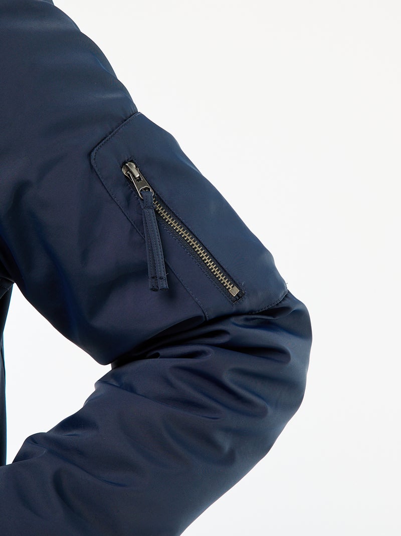 Giacca stile aviatore con tasche a soffietto a doppia entrata blu - Kiabi