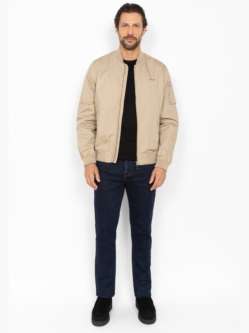 Giacca stile bomber - Schott Beige - Kiabi