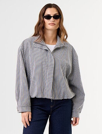 Giacca stile bomber a quadri