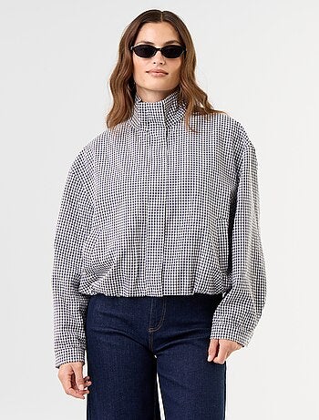 Giacca stile bomber a quadri