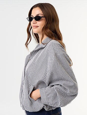 Giacca stile bomber a quadri