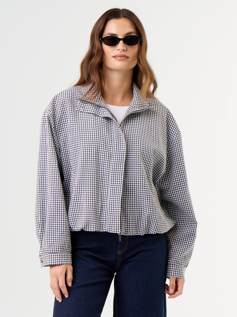 Giacca stile bomber a quadri Blu - Kiabi