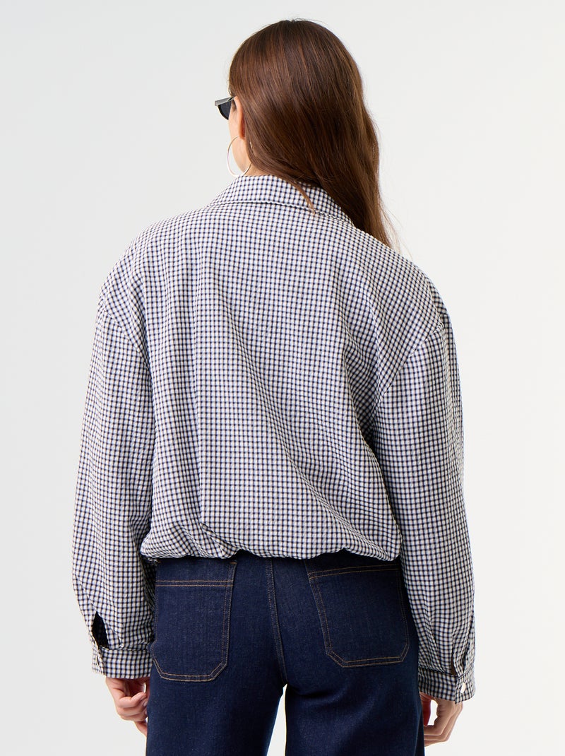 Giacca stile bomber a quadri Blu - Kiabi