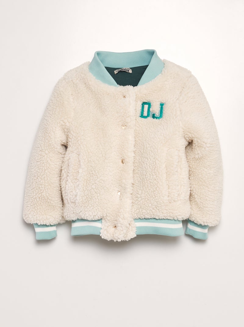 Giacca stile college americano effetto montone BEIGE - Kiabi