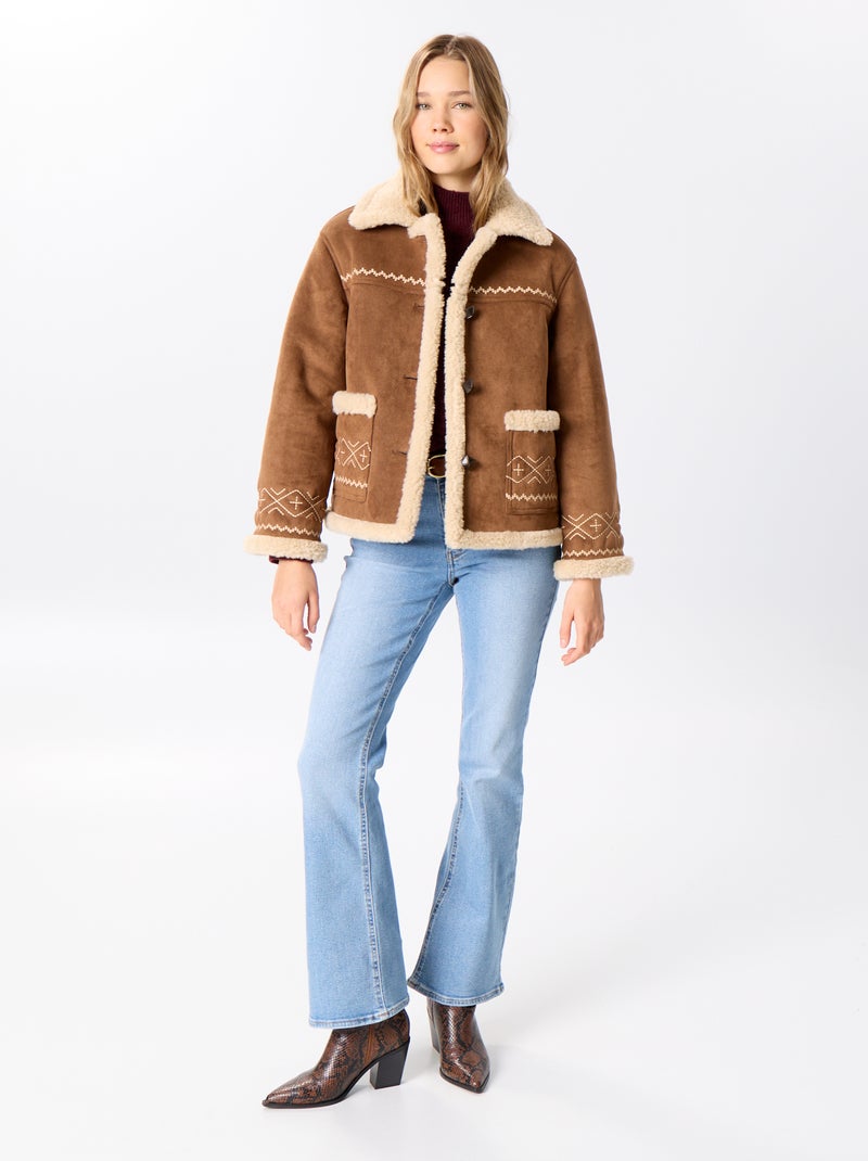 Giacca stile montone Marrone - Kiabi