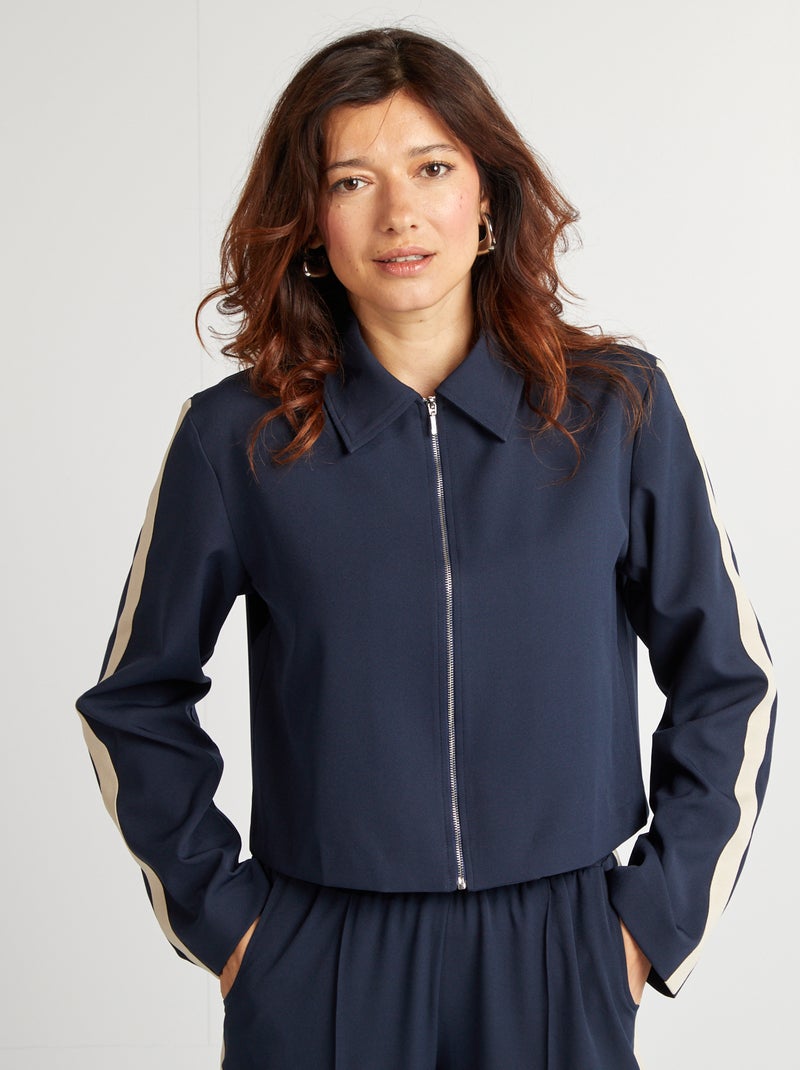 Giacca stile sportivo con zip BLU - Kiabi