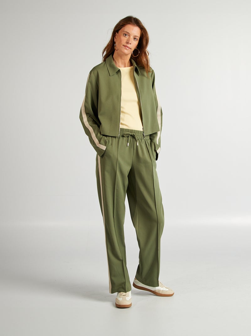 Giacca stile sportivo con zip KAKI - Kiabi