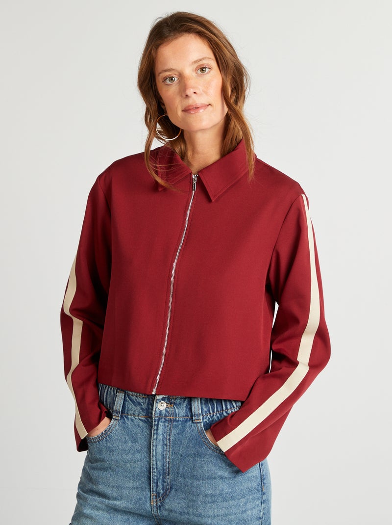 Giacca stile sportivo con zip ROSSO - Kiabi