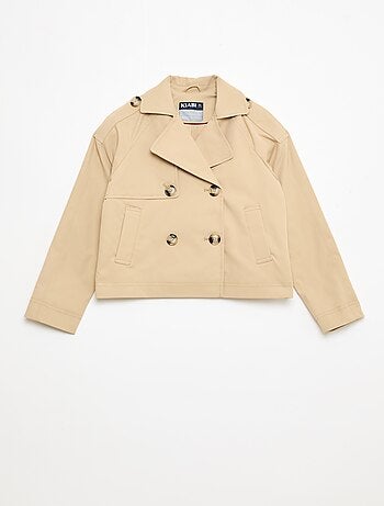Giacca stile trench con collo a rever