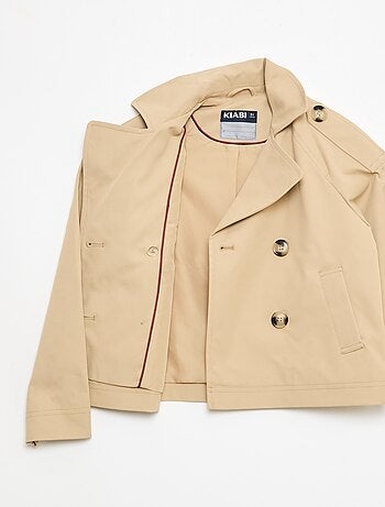 Giacca stile trench con collo a rever