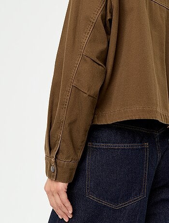 Giacca workwear in denim e collo in velluto