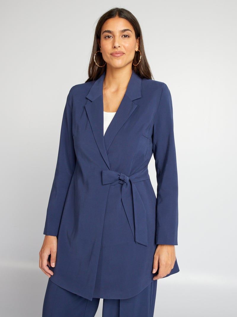 Giacca tailleur con cintura BLU - Kiabi