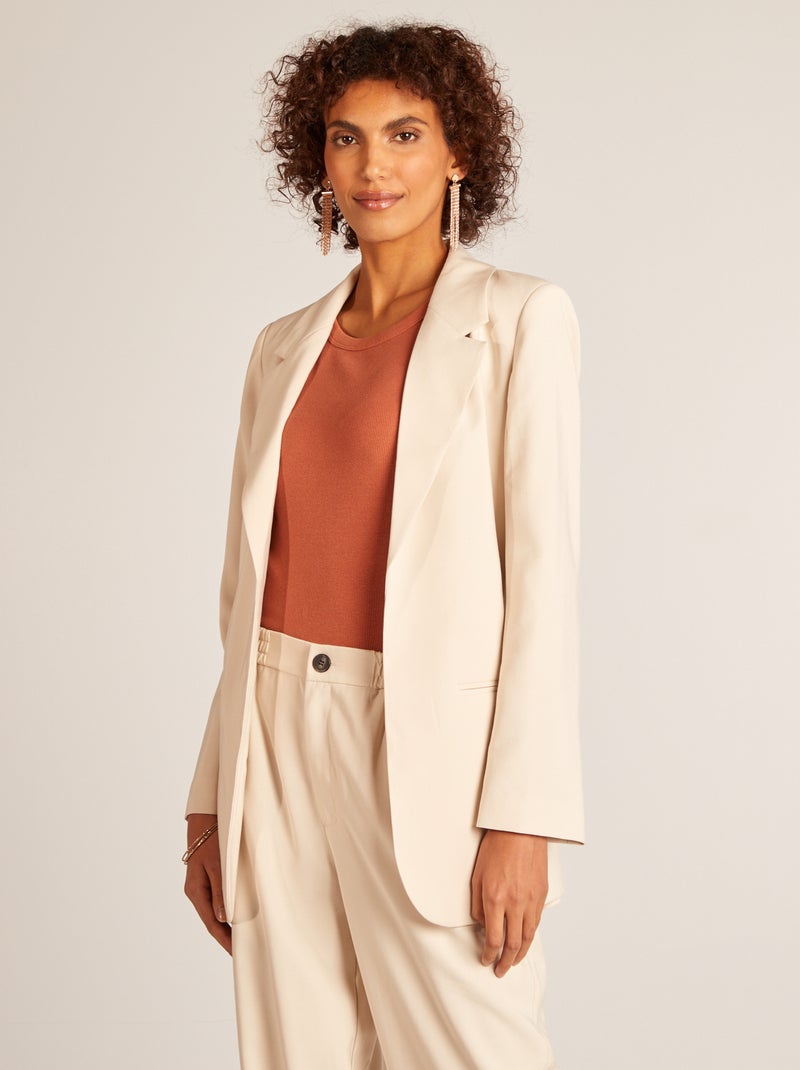Giacca tailleur con cintura da annodare BEIGE - Kiabi