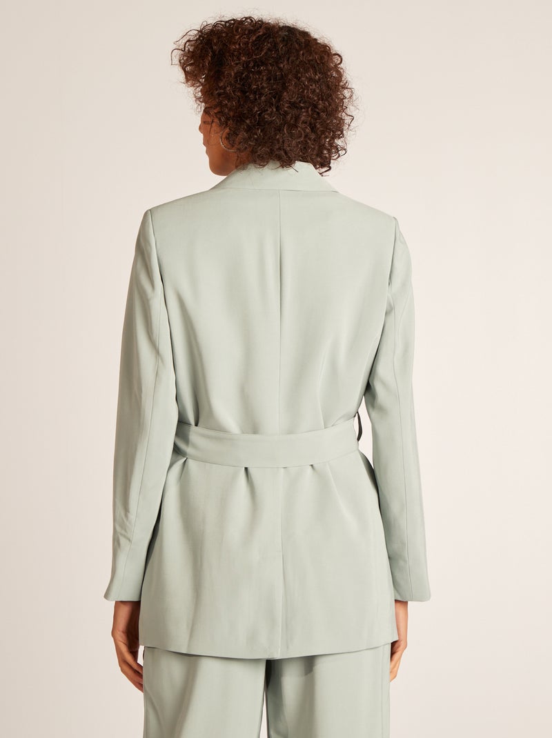 Giacca tailleur con cintura da annodare BLU - Kiabi