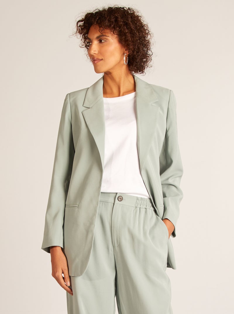 Giacca tailleur con cintura da annodare BLU - Kiabi