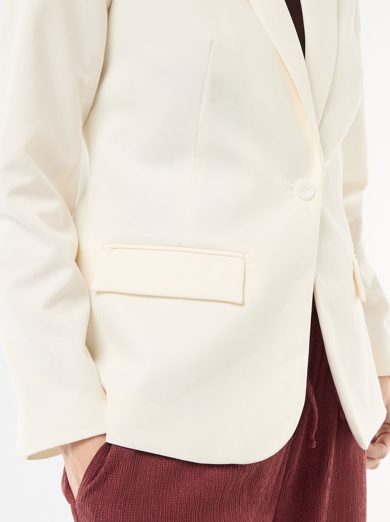 Giacca tailleur con collo a scialle Bianco - Kiabi