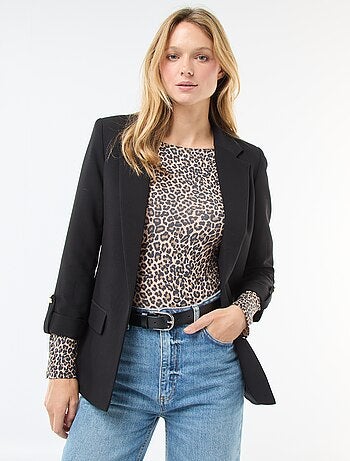 Giacca tailleur con maniche a 3/4 a pannelli liberi