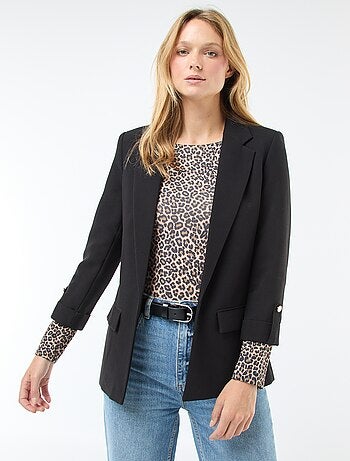 Giacca tailleur con maniche a 3/4 a pannelli liberi