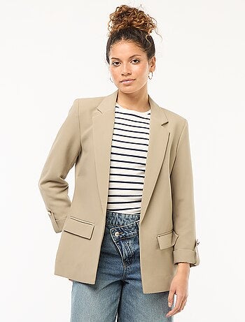 Giacca tailleur con maniche a 3/4 a pannelli liberi