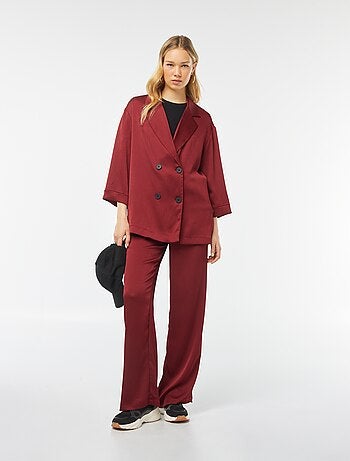 Giacca tailleur in tessuto effetto crêpe maniche 3/4
