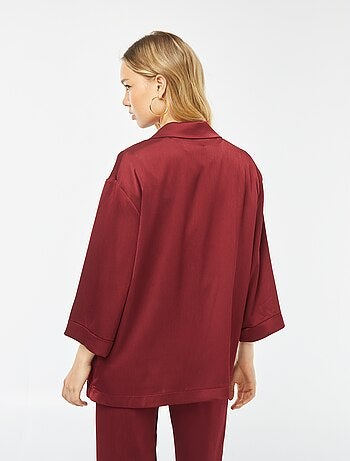 Giacca tailleur in tessuto effetto crêpe maniche 3/4