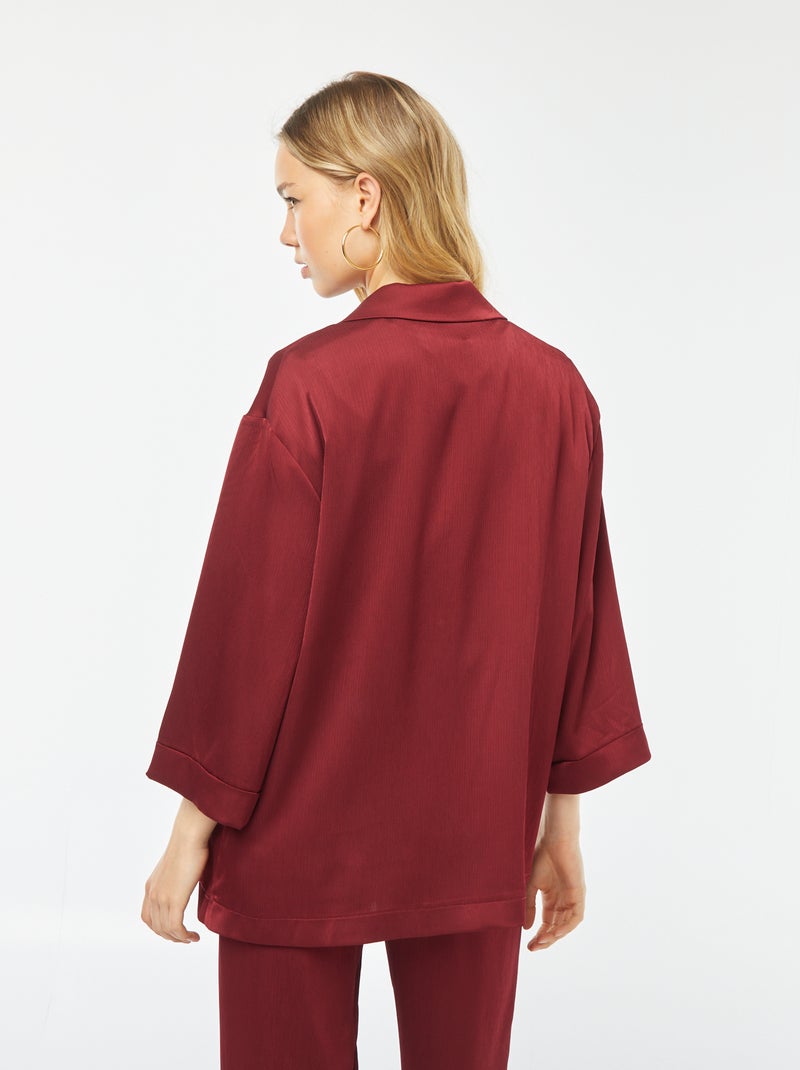 Giacca tailleur in tessuto effetto crêpe maniche 3/4 ROSSO - Kiabi