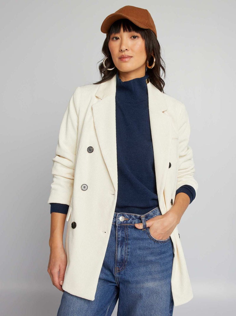 Giacca tailleur in velluto BIANCO - Kiabi