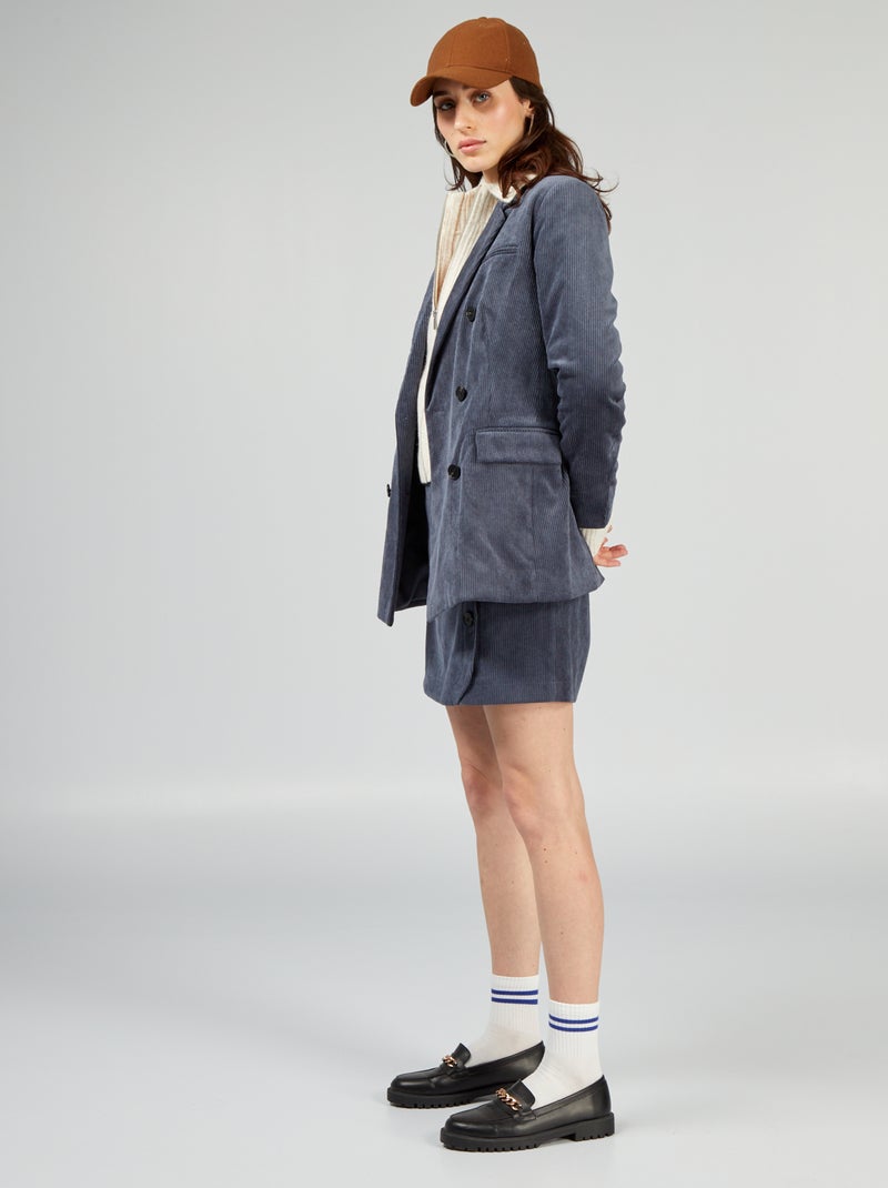 Giacca tailleur in velluto BLU - Kiabi