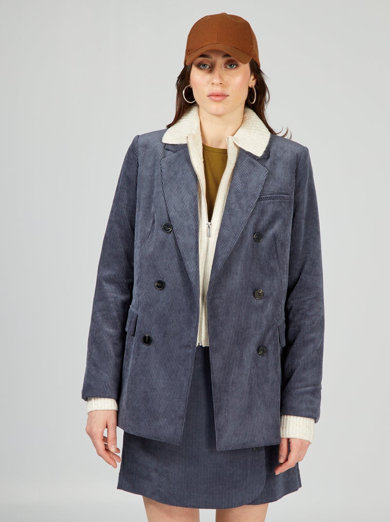 Giacca tailleur in velluto BLU - Kiabi