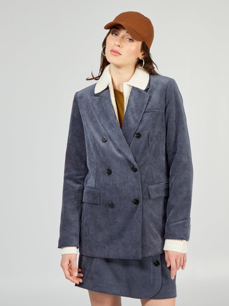 Giacca tailleur in velluto BLU - Kiabi
