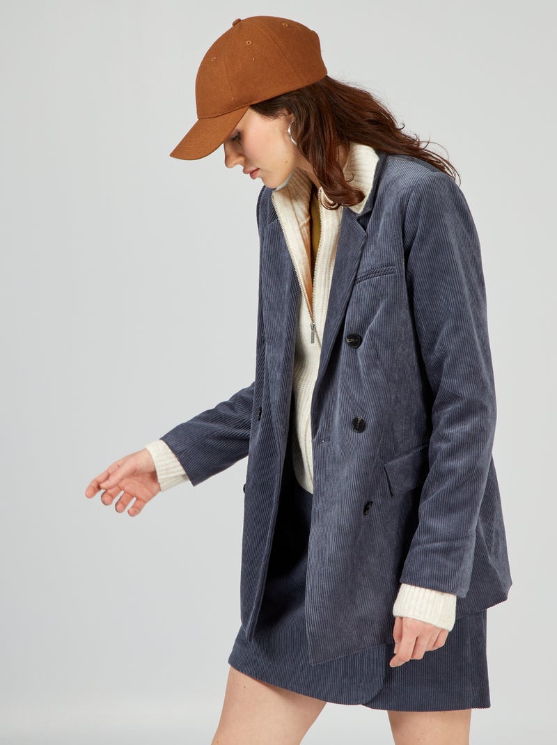 Giacca tailleur in velluto BLU - Kiabi