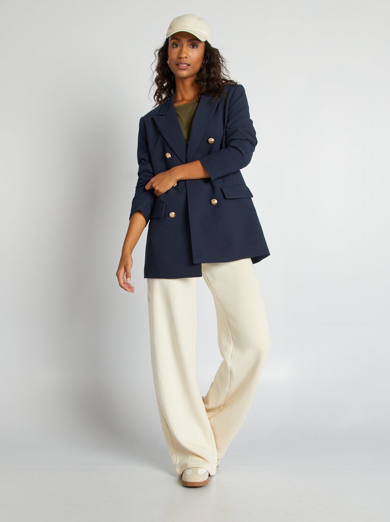 Giacca tailleur midi con bottoni fantasia dorati BLU - Kiabi