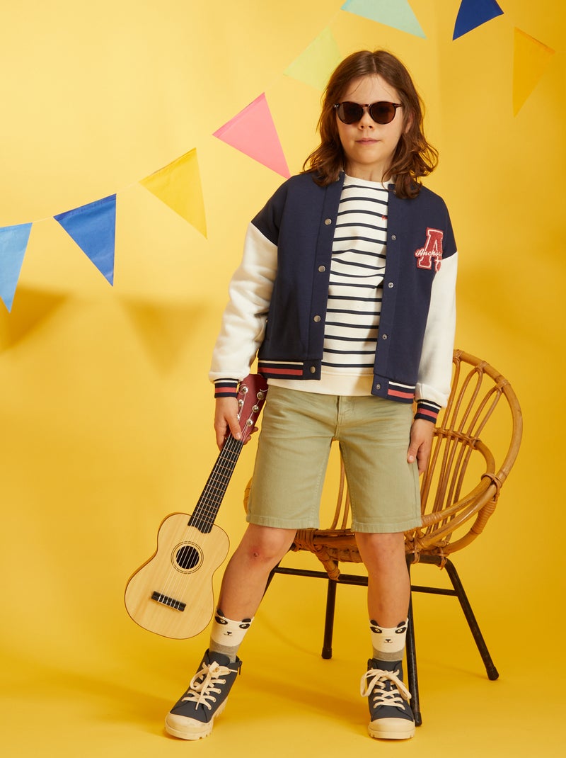 Giacca teddy stile 'college' BLU - Kiabi
