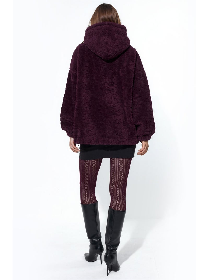 Giacca testurizzata con cappuccio oversize hiccup Viola melanzana - Kiabi