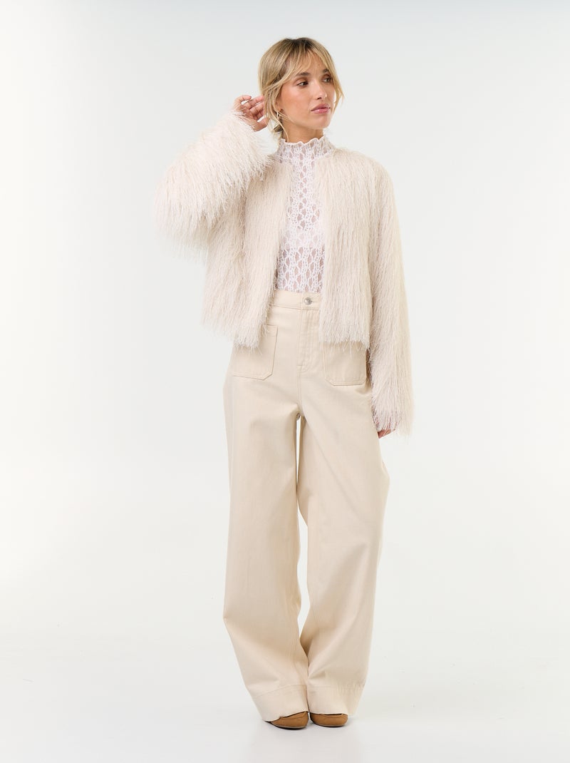 Giacca tinta unita in tessuto leggero da donna Beige - Kiabi