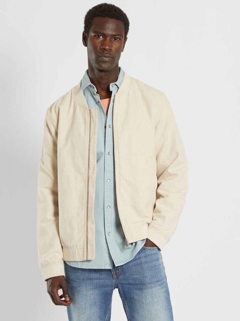 Giacca tipo bomber tinta unita BEIGE - Kiabi