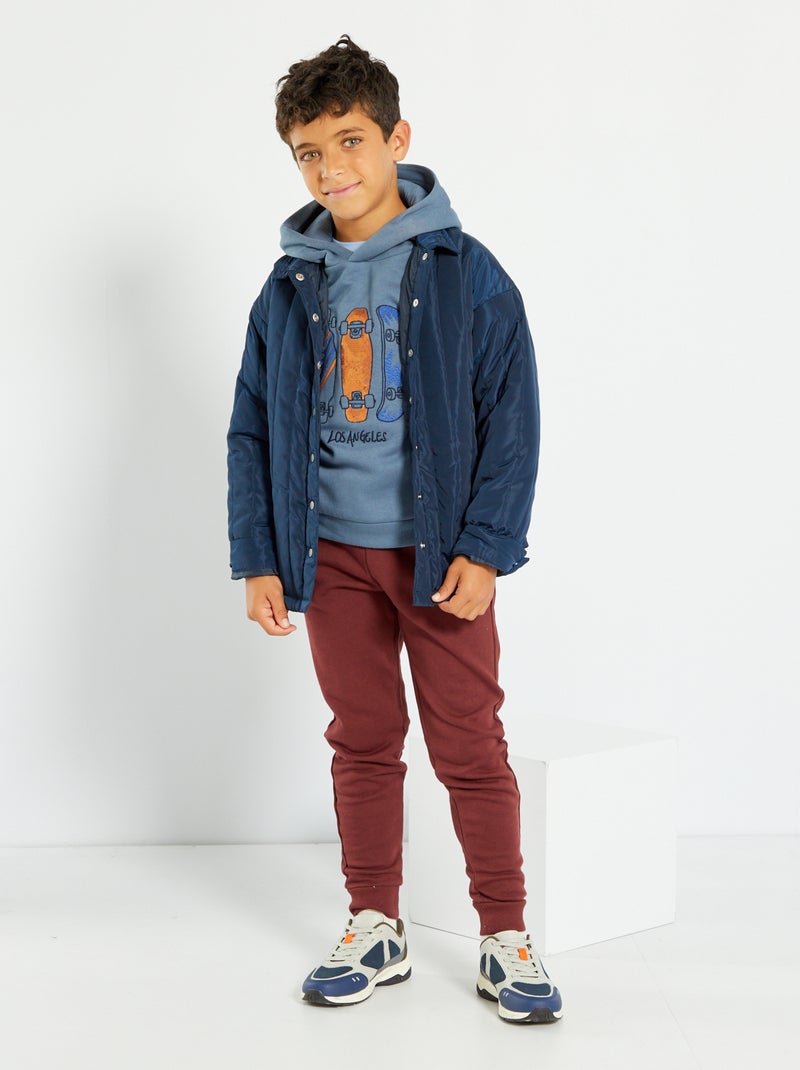 Giacca tipo overshirt trapuntata blu - Kiabi