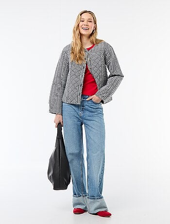 Giacca trapuntata a quadri