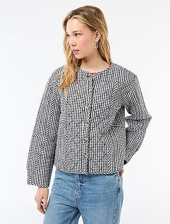 Giacca trapuntata a quadri