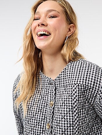 Giacca trapuntata a quadri