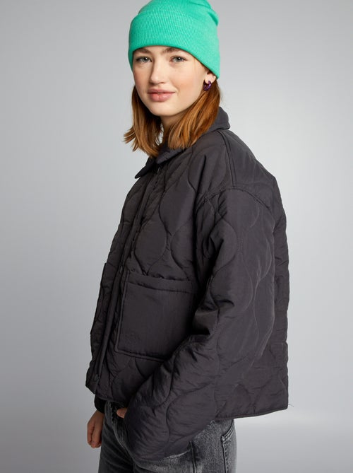Cappotto trapuntato con cappuccio Colore rosa cipria - - ZF069-39X