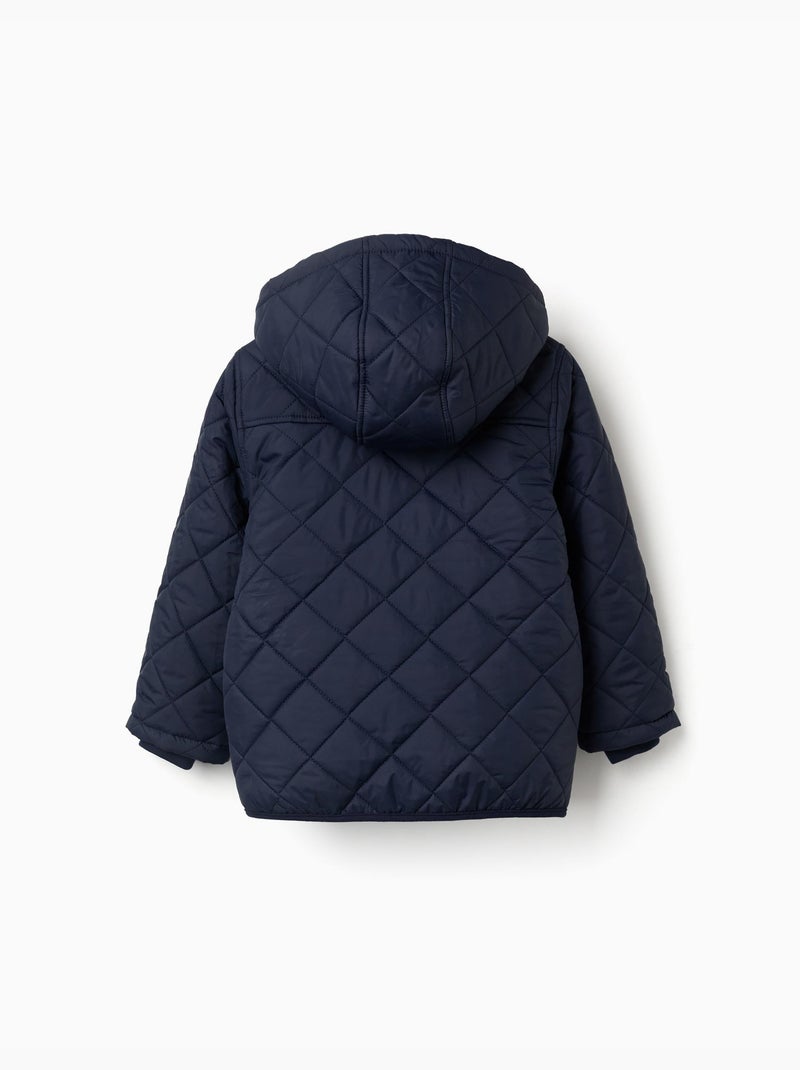 Giacca trapuntata con cappuccio staccabile Blu scuro - Kiabi