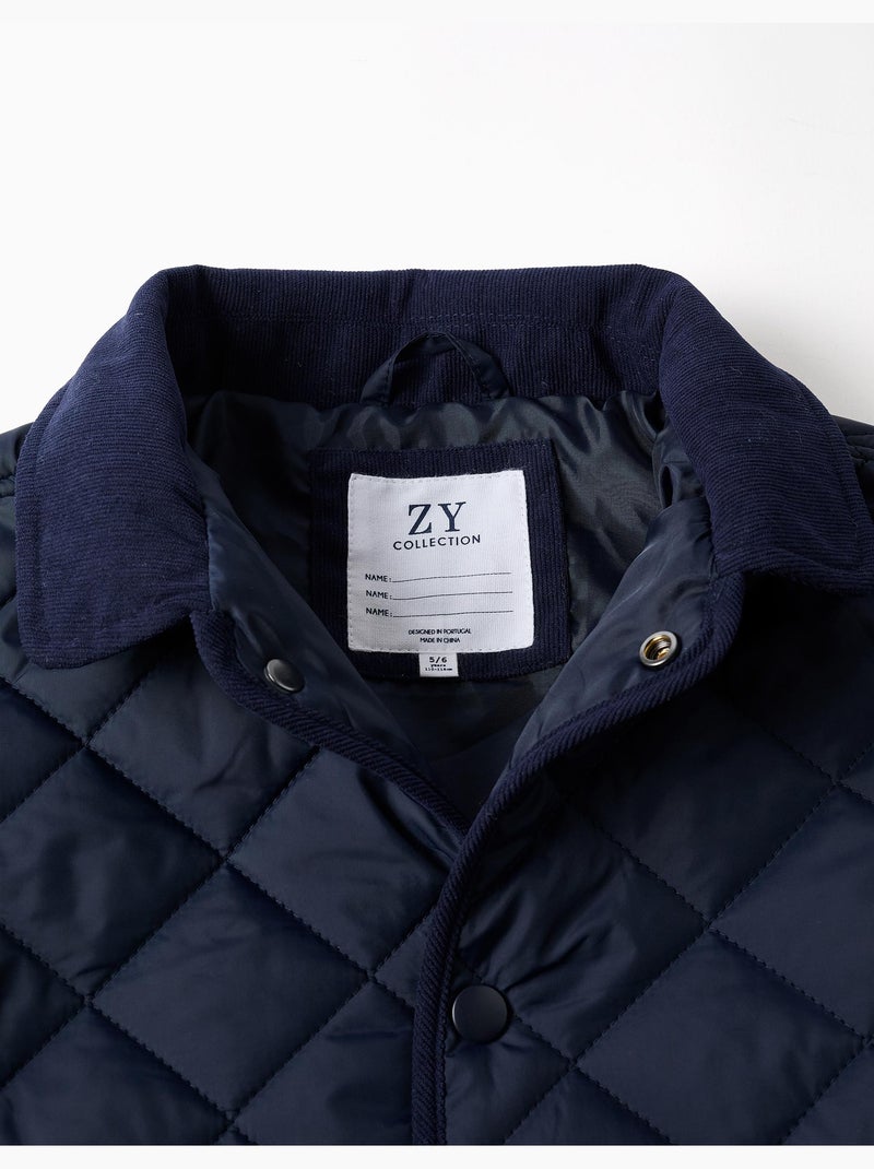 Giacca trapuntata con cappuccio staccabile Blu scuro - Kiabi