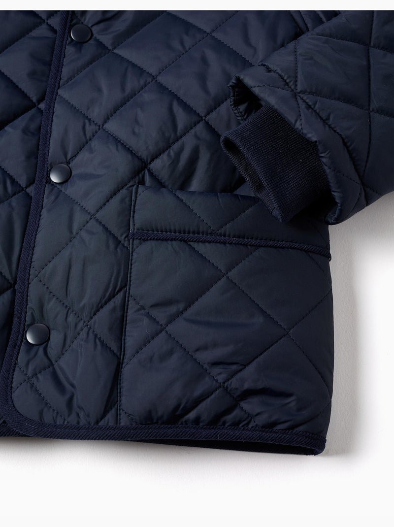 Giacca trapuntata con cappuccio staccabile Blu scuro - Kiabi