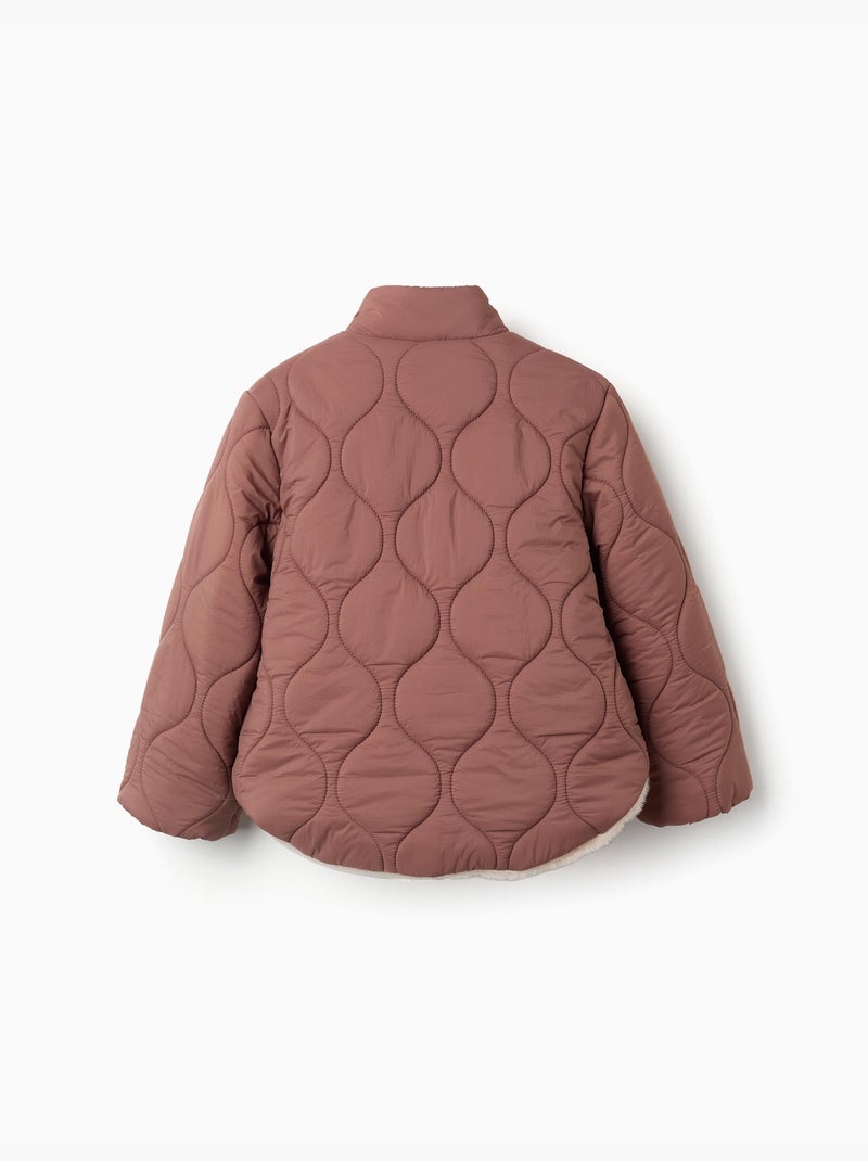 Giacca trapuntata con fodera in peluche e tasche Rosa - Kiabi