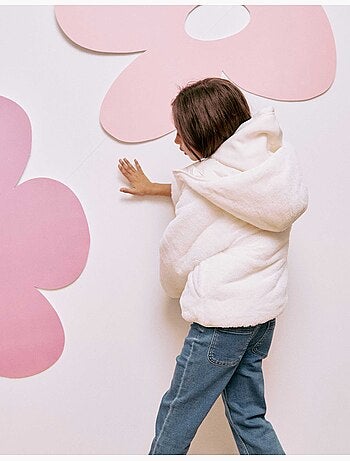Giacca trapuntata reversibile con cappuccio e fodera in peluche