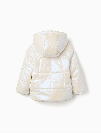 Giacca trapuntata reversibile con cappuccio e fodera in peluche